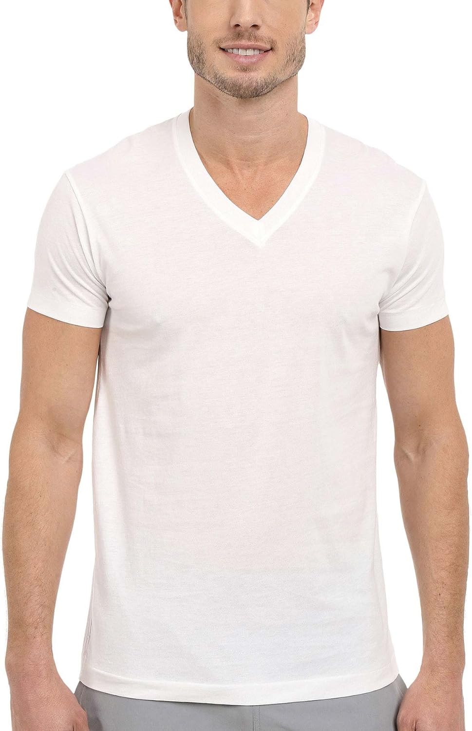 white v neck tee