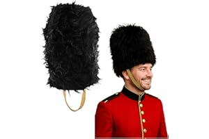 Nicky Bigs Novelties Bearskin Hat - British Soldier Costume Accessory, Royal Guard Head Accessory, Marching Band Drum Major Hat, British Guard Headgear for Halloween and Costumes - One Size, Black