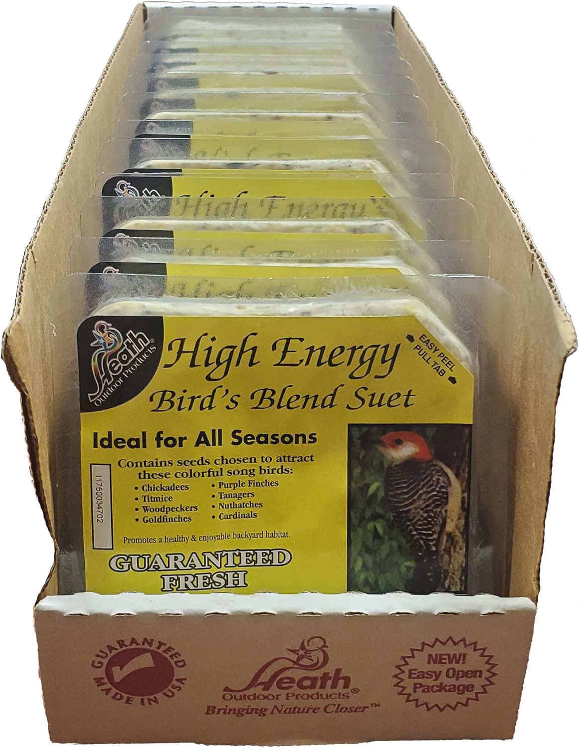 Backyard Birding & Wildlife - Heath DD4SS: 11-Ounce Bird's Blend High Energy Suet Cake - 12-Pack Case