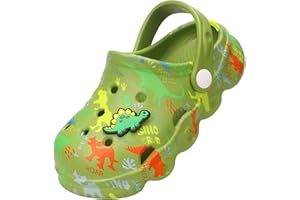 OWIF Toddler Clogs Boys Girls Kids Dinosaur Garden Shoes Slip on Sandals Slides Children Water Clogs Summer Outdoor Beach Pool Shoes