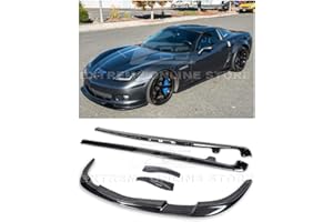 for 2005-2013 Chevrolet Corvette C6 Wide Body Models | ZR1 Style Front Bumper Lip Splitter with Side Skirts Rocker Panel Mud 