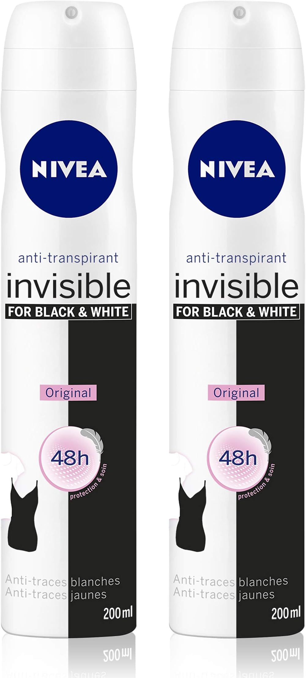 Nivea Invisible Black White Clear Deodorant 200ml Pack of 2 Antiperspirant