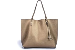 Nodykka Women Tote Bags Top Handle Satchel Handbags PU Faux Leather Tote Bag with Tassel Shoulder Purse