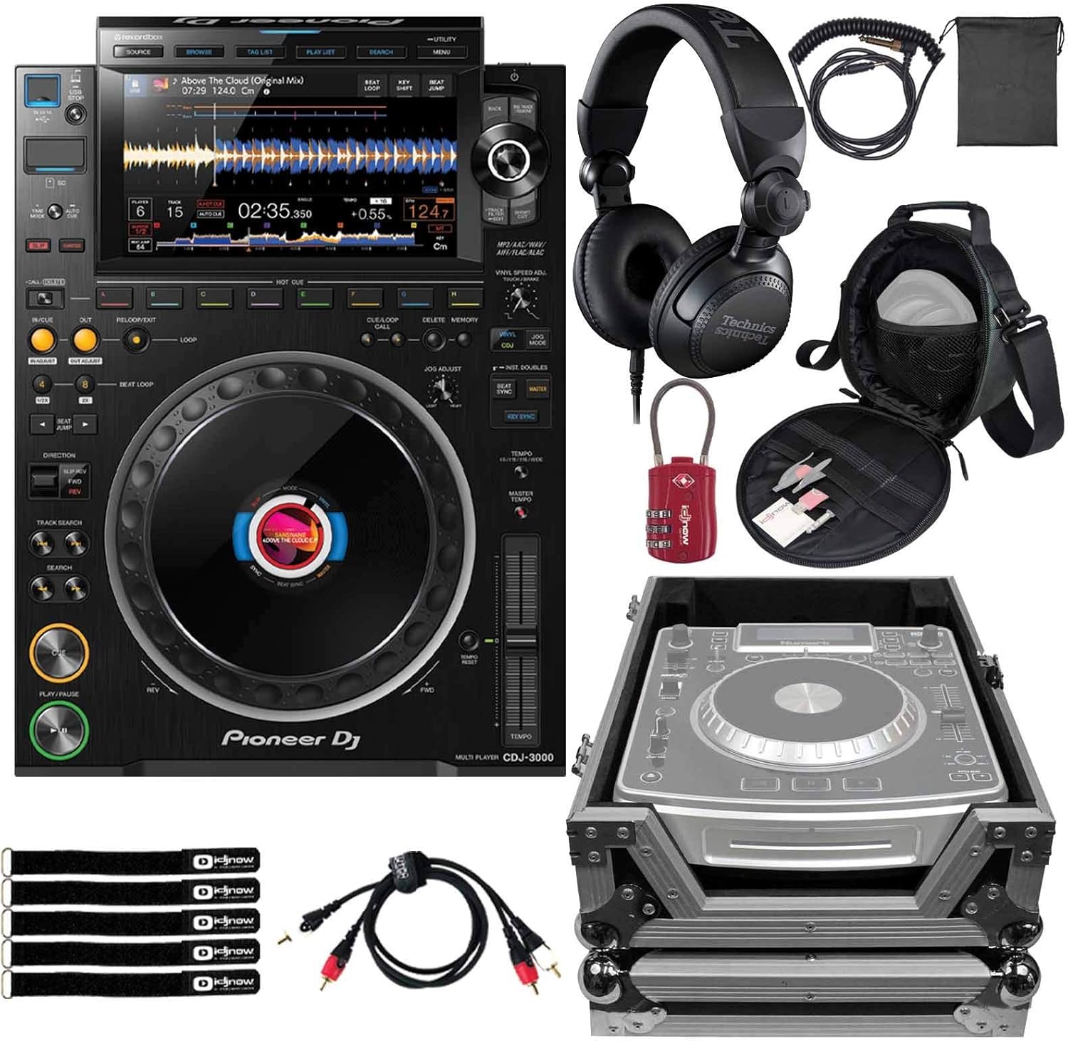 Amazon Com Pioneer Cdj 3000 Flagship Rekordbox High Res Pro Club Dj Multi Player W Case Musical Instruments