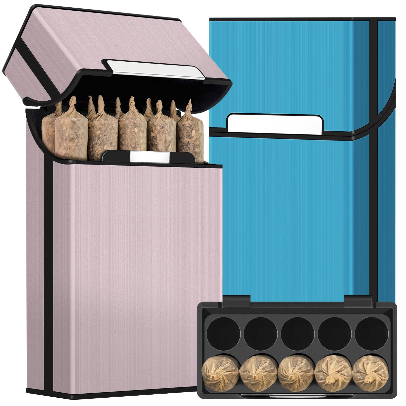 Photo 1 of (2 Pack) King Size Pre-roll Cone Holder Case, 10-Hole Cigarette Case for Regular or King Size Cigarettes, 10 Capacity Container Storage Box for Smoke, Smoking Accessories for Pre Rolled Rolling Paper