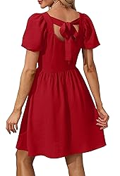OFEEFAN Casual Summer Dresses for Women Puff Sleeve