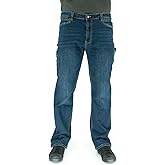Iron & Haft Men's Journeyman Relaxed/Straight Fit Work Jeans, 12 Pocket Stretch Denim Tactical Jeans, Vintage/Medium Wash