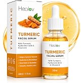 Turmeric Face Serum &ndash; Brightening Serum with Hyaluronic Acid &amp; Vitamin E | Hydrating Face Serum &amp; Skin Brightening Serum with Turmeric, Aloe &amp; Jojoba for Uneven-Looking Skin &ndash; Radiant Daily Care, 1 oz
