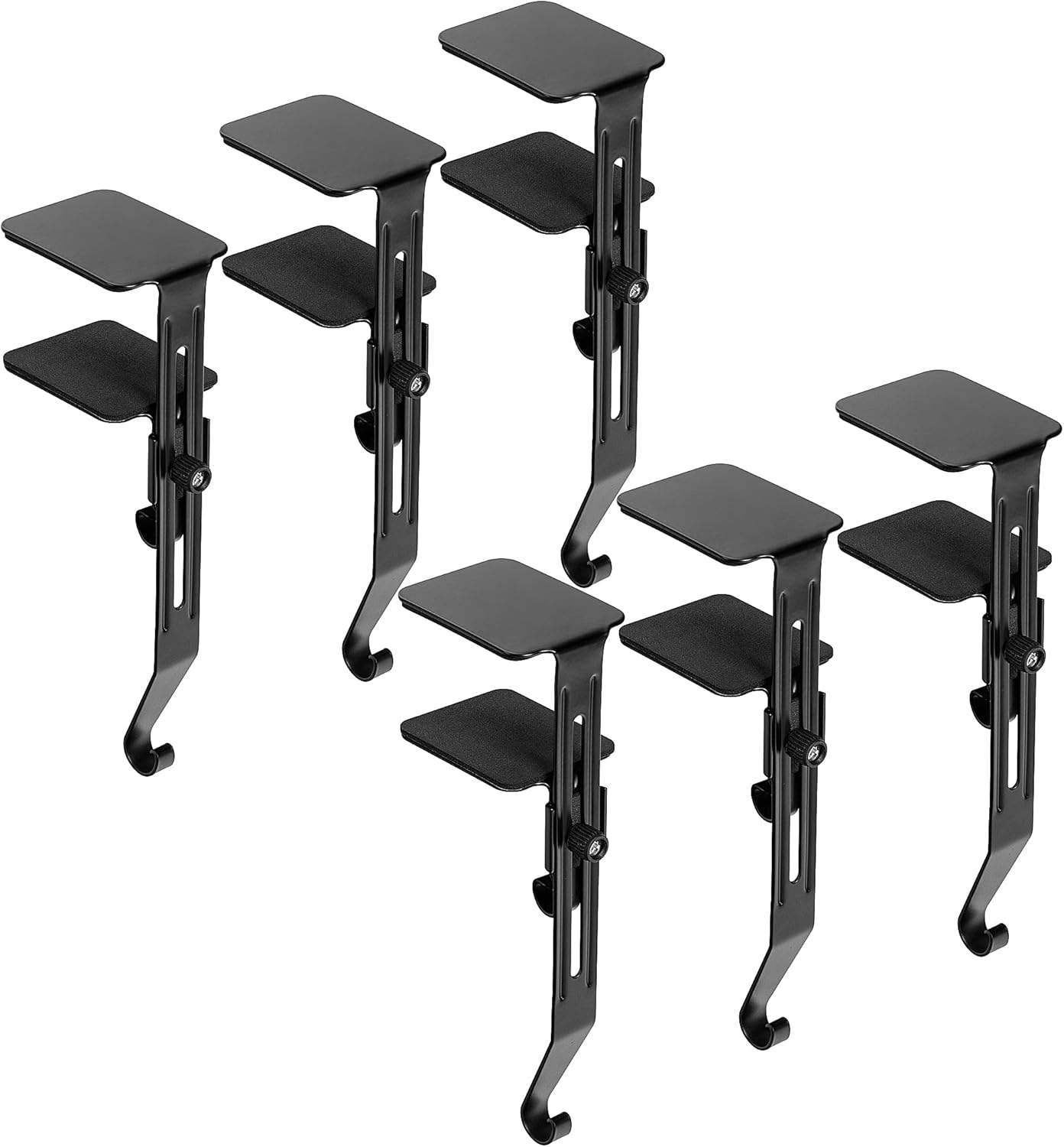 Ornament Hooks - Sfcddtlg 6 Pcs Christmas Stocking Holders for Fireplace- Adjustable Mantle Stocking Hangers with Protective Pads- No-Slip Fireplace Stocking Garland Hooks for Xmas Home Party Decoration (Black)