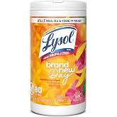 Lysol Disinfecting Wipes, Multi-Surface Cleaner, Mango, 80 ct. | All Purpose Cleaner, Sanitizing, Deodorizing, Apartment Essentials, Back To School Cleaning Supplies, Kitchen &amp; Bathroom Wipe