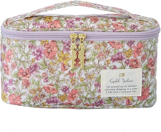 Amazon フラワータイム バニティポーチ 筆差し 仕切り 自立 スリムなバニティ 化粧ポーチ メイクポーチ コスメポーチ 小物入れ 少量 軽量 花柄 プレゼント かわいい おしゃれ 日本製 ピンク Cyalel Yahata 化粧ポーチ 通販