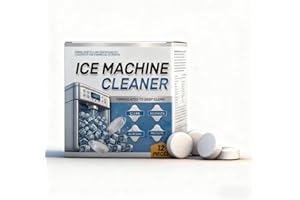 Ice Machine Cleaner Maker Descaler - 12 Clean Tablets for Ice Makers, Nickel Safe Scale Remover for Countertop, Helps Remove 