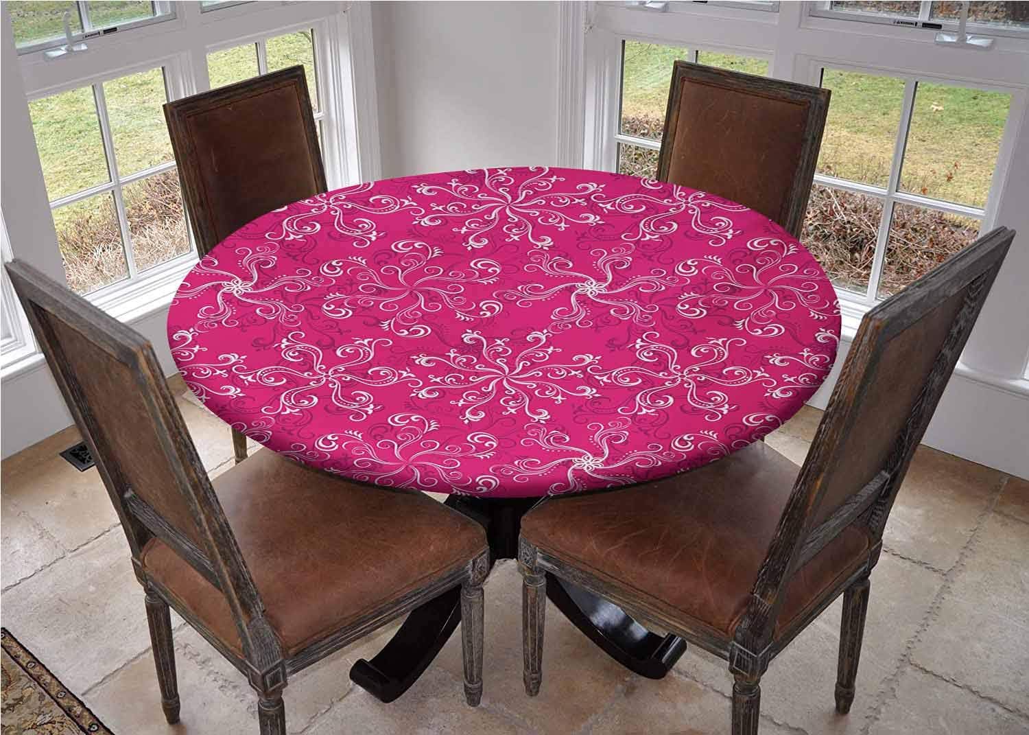 Amazon.com: Round Table Cover with Elastic Edges,Floral Arrangement