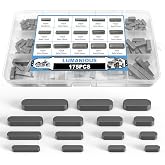 Lumanious 175pcs Woodruff Key Stock Assortment Carbon Steel Round Ended Key | 15 Size Popular Sizes Equipment and Machinery Parallel Drive Shaft Keys for Fasteners Mechanical Industry Crankshaft
