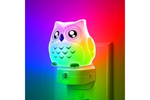 DORESSHOP Owl Night Lights Plug Into Wall, Cute Night Light for Kids, 8-Color LED Night Light, Nightlight with Dusk to Dawn Sensor, Decorative Night Light for Kid Room, Bathroom, Bedroom, Children Gift, 1 Pack