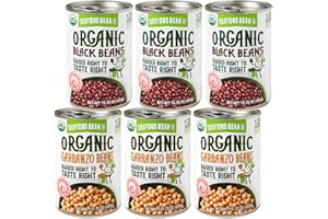 SERIOUS BEAN CO. SERIOUS Bean Co Organic Black Beans & Garbanzo Beans with Himalayan Pink Salt, Mixed 6-Pack (3 each) of 15.25 Oz Cans