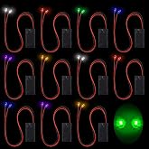12 Pcs Halloween LED Glowing Light up Eyes for Mask Skeleton, Multicolor | Halloween Decoration for Costumes Bushes Windows Pumpkins Tombstones Walls, Scary Prop, Battery Powered, Battery Not Included