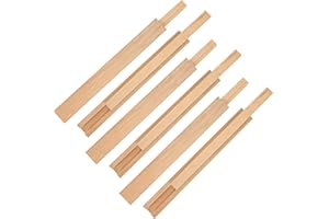 EATHEATY 6 Pcs 15.7 Inch Wooden Drawer Slides Bottom Mount, Classic Traditional Wood Center Guide Track with Slide Glides, Replacement Inforcement Part for Drawer