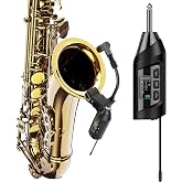 SGPRO TR15 Wireless Clip-On Saxophone Microphone System | For sax and trumpet, Preset EQ and echo, 196 ft range, Rechargeable, 4.5-hour runtime, Solo vocals and band performances