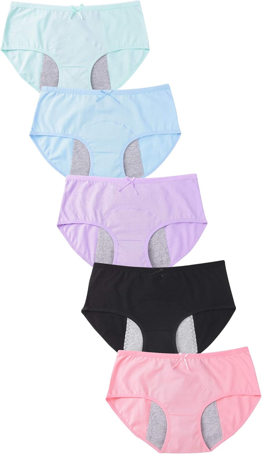 Hellove Cotton Period Panties Menstrual Leak Proof Protective Briefs For Teen Girls,Women: Clothing