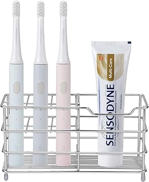 Amazer Toothbrush Holder with 6 slots and polished chrome finish