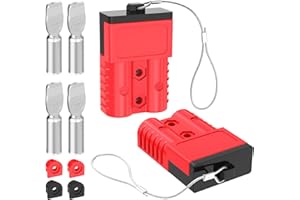 Malictele Anderson Connector, 175AMP 1/0AWG Battery Quick Connect w/Hard Cover 12V-36V Anderson Plug Winch Wiring Kit for Cable RV Truck Winch (2pcs)-RED