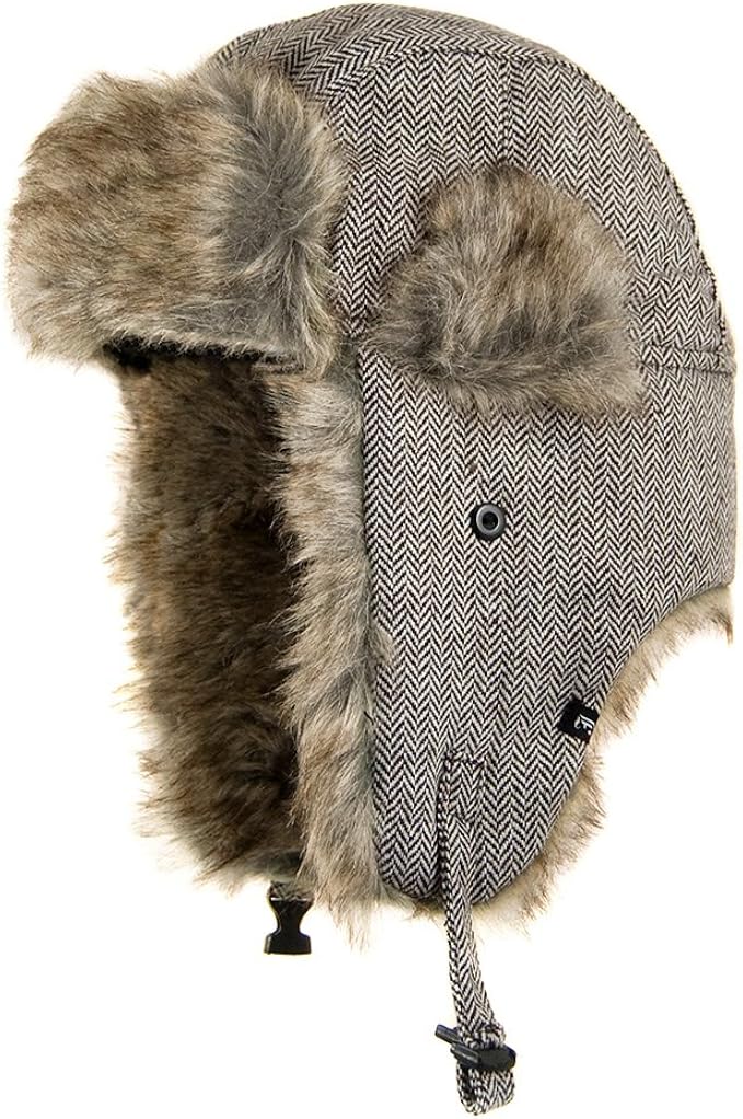 herringbone trapper hat