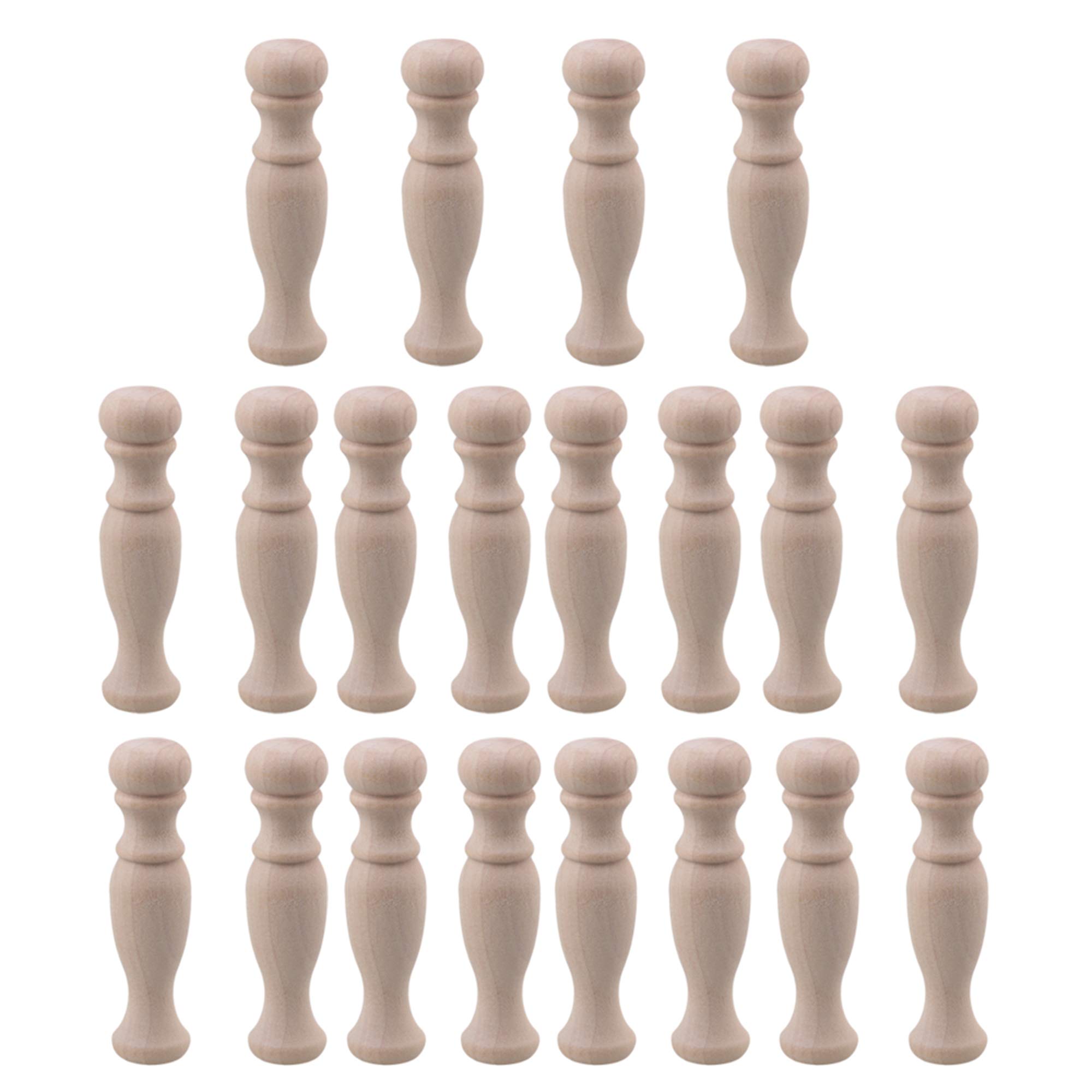 7.2x1.8cm Beech Unpainted Unfinished Wood Craft Spindles for Home