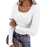 ANRABESS Womens Long Sleeve Shirts Scoop Neck Ribbed Knit Slim Fitted Tops Casual Basic Tee 2025 Fall Fashion Outfits Clothes