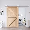 EaseLife 48in x 96in Sliding Barn Door with 8FT Barn Door Hardware Kit & Handle Included,DIY Assemblely,Easy Install,Apply to Interior Rooms & Storage Closet,K-Frame