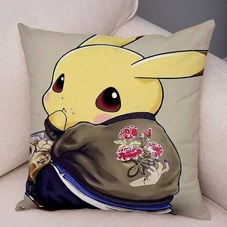 Amazon Ffrb 古典的なゲームポケモンピカチュウクッションカバーインテリアファッションの漫画の枕カバー枕用のソファカーホームぬいぐるみ抱き枕 カバー45x45cm Color 8 Size 450mm 450mm 枕カバー ピローケース オンライン通販