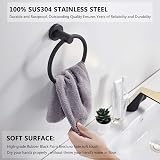 BGL Black Towel Ring Wall Mounted 304 Stainless Steel Rotates 180° view 2