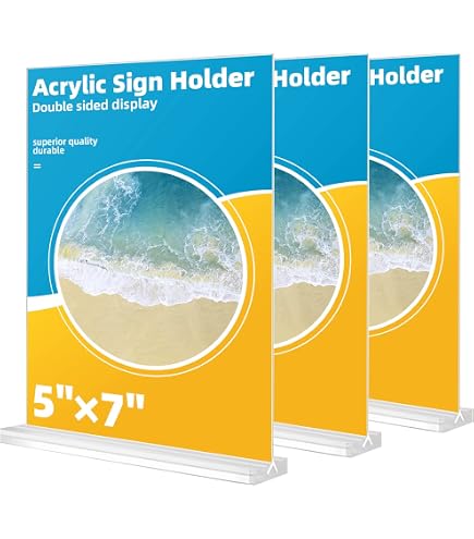 thumbnail interactive-video image 1 of Acrylic Sign Holder 5x7,3 Pack Vertical Clear Guyana 1 of 12