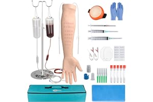 MedEduQuest Intravenous Practice Arm Kit with 30 Injection Spot for Nursing Student，Phlebotomy Practice Kit Latex-Free with P