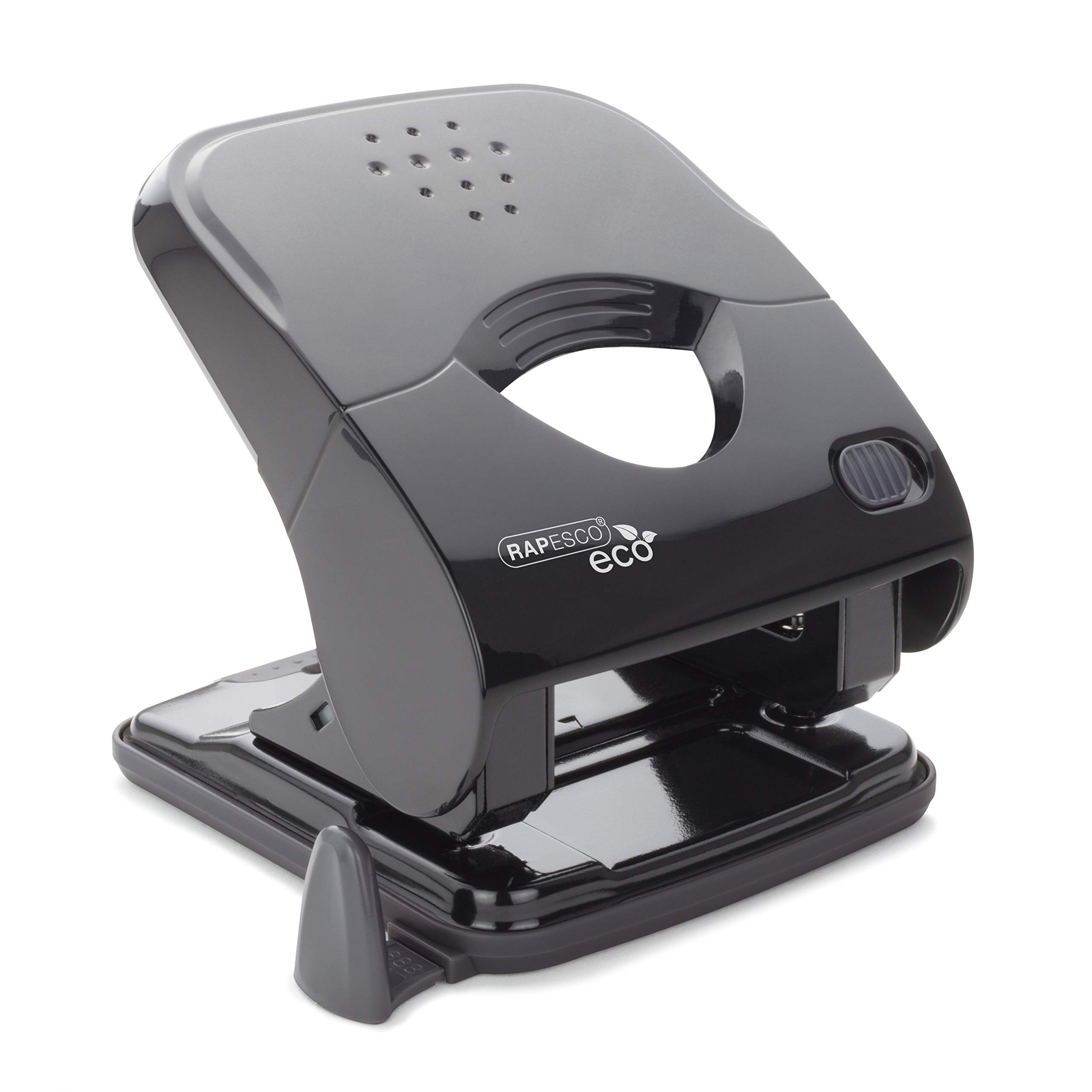 Rapesco 1523 ECO X5-30ps Less Effort 2 Hole Punch, 30 Sheet Capacity, Black