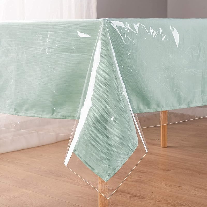 Newthinking Transparent PVC Table Cloth 55x55in Clear Waterproof Square