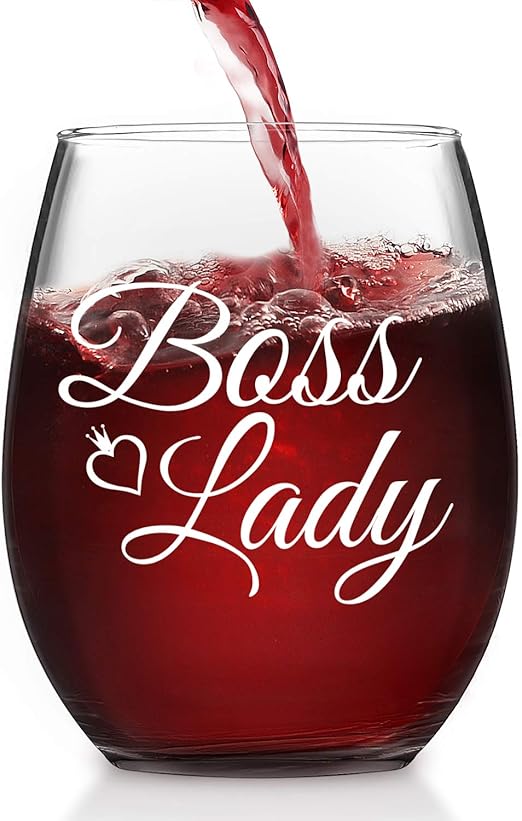 girl boss wine glass