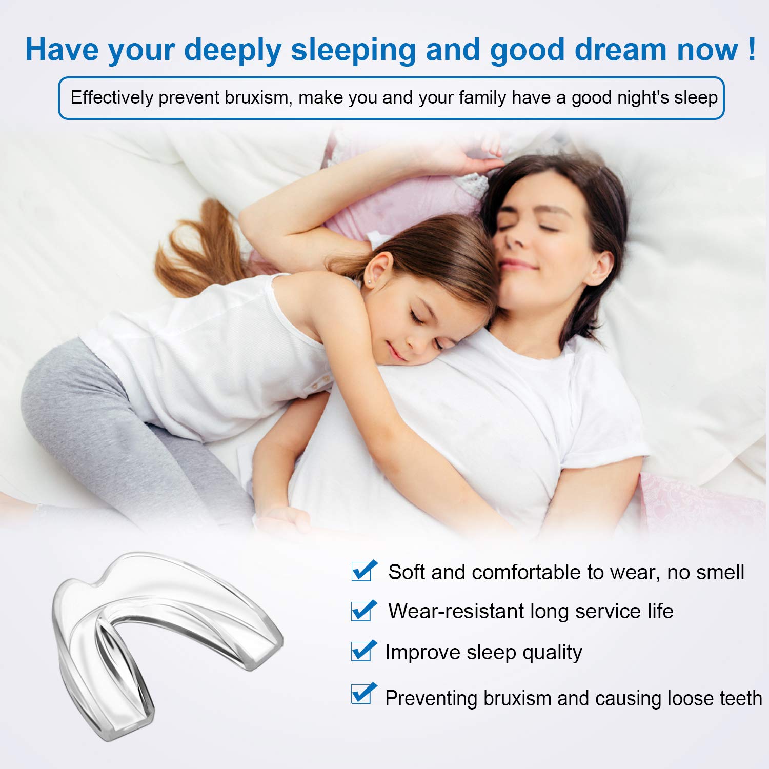 Kids Mouth Guard for Grinding Teeth, Pack of 4 Night sleep Teeth Guards, Eliminates TMJ & Teeth Clenching, Stops Bruxism, Teeth Whitening Tray, Sport Athletic Mouth Guard (kid Size only fit for kids) : Beauty