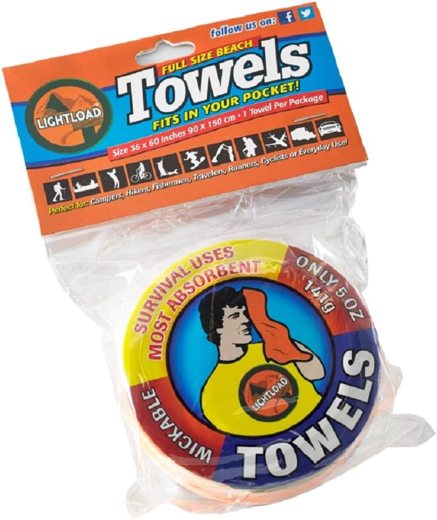 Lightload Compact Beach Towel 90 x 150 cm in a Box Amazon.co.uk