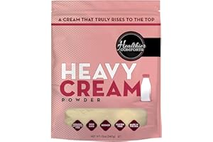 Healthier Comforts Heavy Cream Powder (72% Butterfat) | Kosher, Gluten Free, Non-GMO, Keto Friendly, Free of Antibiotics & Hormones (rBGH or rBST) | Made in USA (12oz)