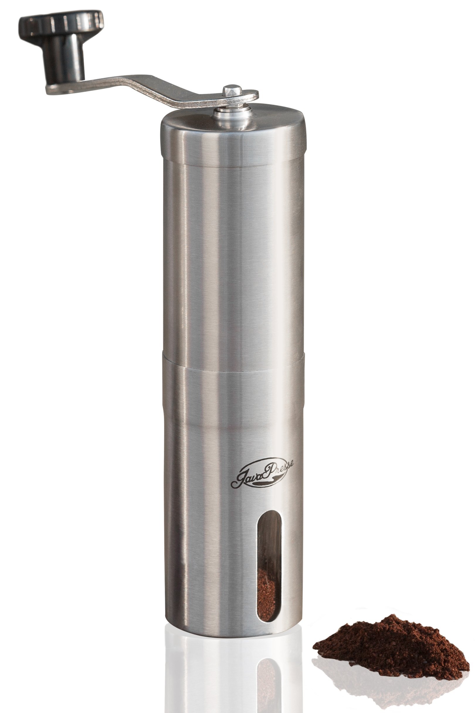 Manual Coffee Bean Grinder Conical Stainless Steel Burr Mill Brushed JavaPress eBay