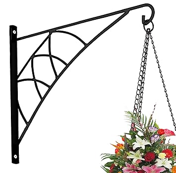 Amagabeli Indoor Outdoor Garden Wrought Iron Black Hanging Plant