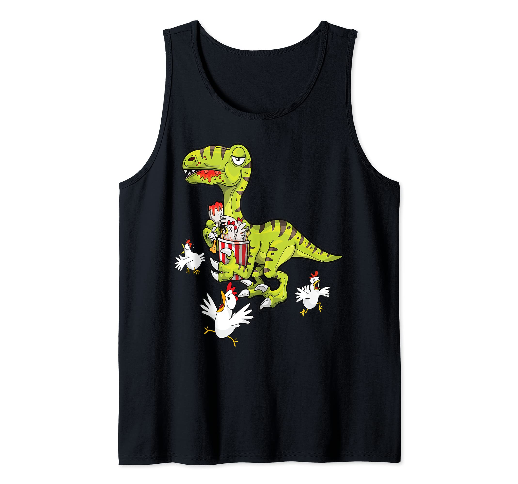 Velociraptor Dinosaurs Love Fried Chicken Tank Top