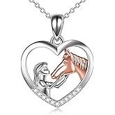 YFN Horse Pendant Necklace Sterling Silver Women with Horse Gift for Women