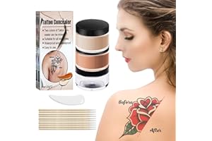 CENNYO Tattoo Cover Up, 2 Colors Makeup Waterproof, Invisible Skin Concealer Set, Long Lasting Suitable for and Scars, Dark Spots, Vitiligo, 0.07 kilograms