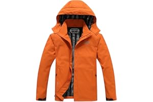 OTU Men's Lightweight Waterproof Hooded Rain Jacket Outdoor Raincoat Shell Jacket for Hiking Travel
