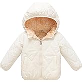 AMIYAN Toddler Winter Jackets Fleece Lined Coat Boys Warm Hooded Coat Girls Zipper Outerwear for Kids 1-6 Years