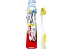 Colgate Kids My First Toothbrush for Baby, Ages 0-2, Extra Soft Bristles, Small Head, Non-Slip Handle Baby Brush, 2 Pack, Whi