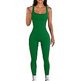 YIOIOIO Women Workout Seamless Jumpsuit Yoga Ribbed Bodycon One Piece Tank Top Leggings Romper
