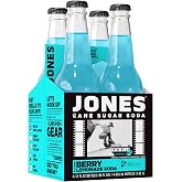 Four(4) Bottles - Jones Soda Co. Berry Lemonade Soda Flavor | 100% Cane Sugar Soda | Craft Soda Pop | Soda Soft Drinks | Glass Bottle Soda